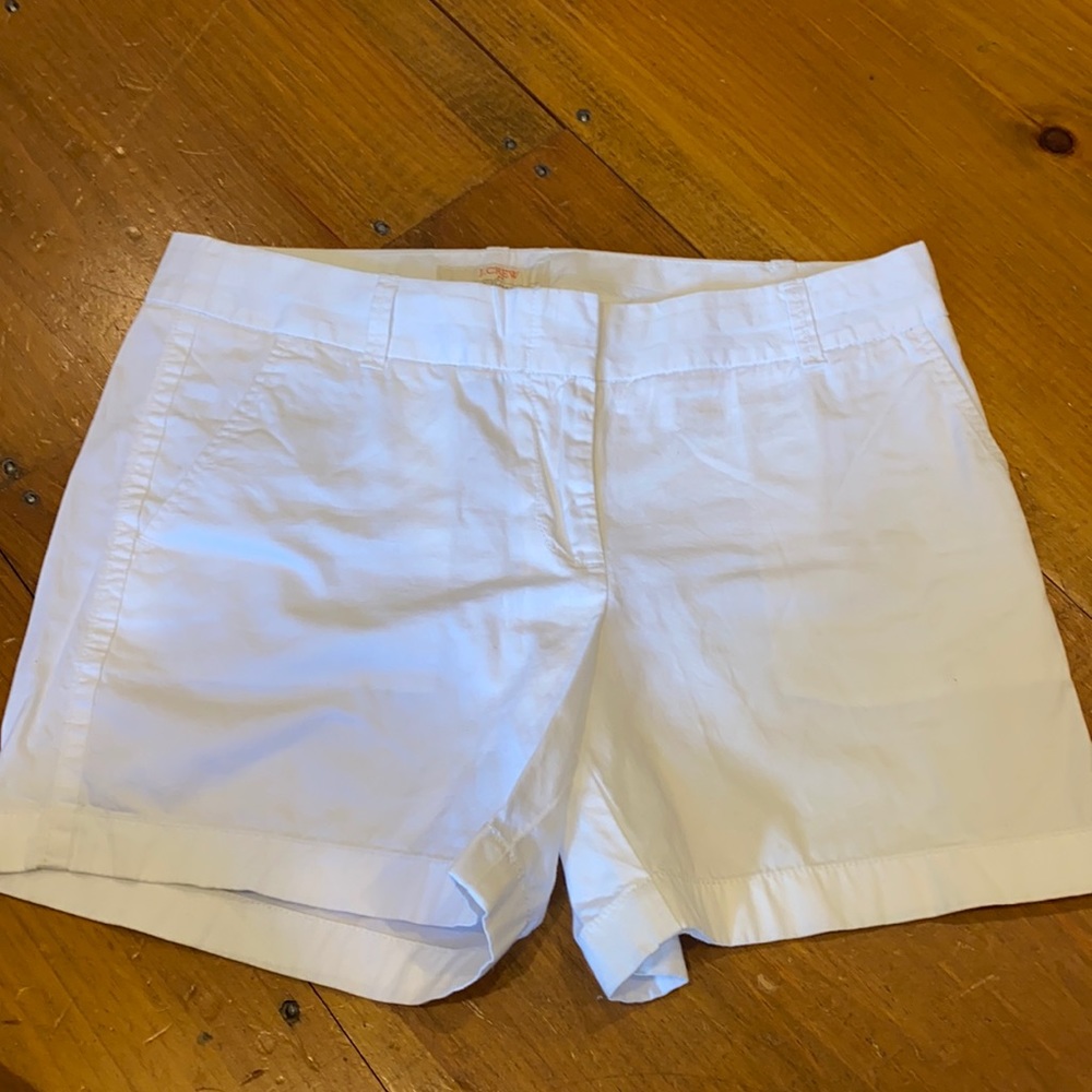 White JCrew chino shorts